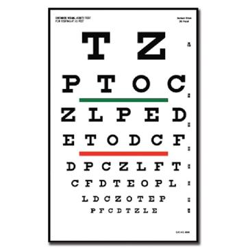 POSTER PLASTIFICADO - SNELLEN GRÁFICO OPTOMETRÍA.