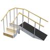 ESCALERA CON RAMPA Y PASAMANOS FIJO