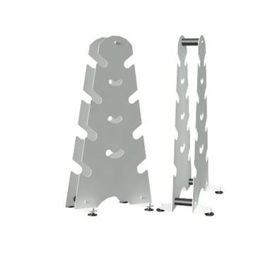 Juego de mancuernas de vinilo con soporte de acero