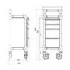 Carro para resonancia magnetica con 4 cajones