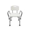 Silla de ducha regulable con reposabrazos