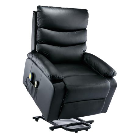 Sillon relax en piel sintetica con funcion auto-ayuda. Color negro