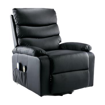 Sillon relax en piel sintetica con funcion auto-ayuda. Color negro