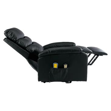 Sillon relax en piel sintetica con funcion auto-ayuda. Color negro