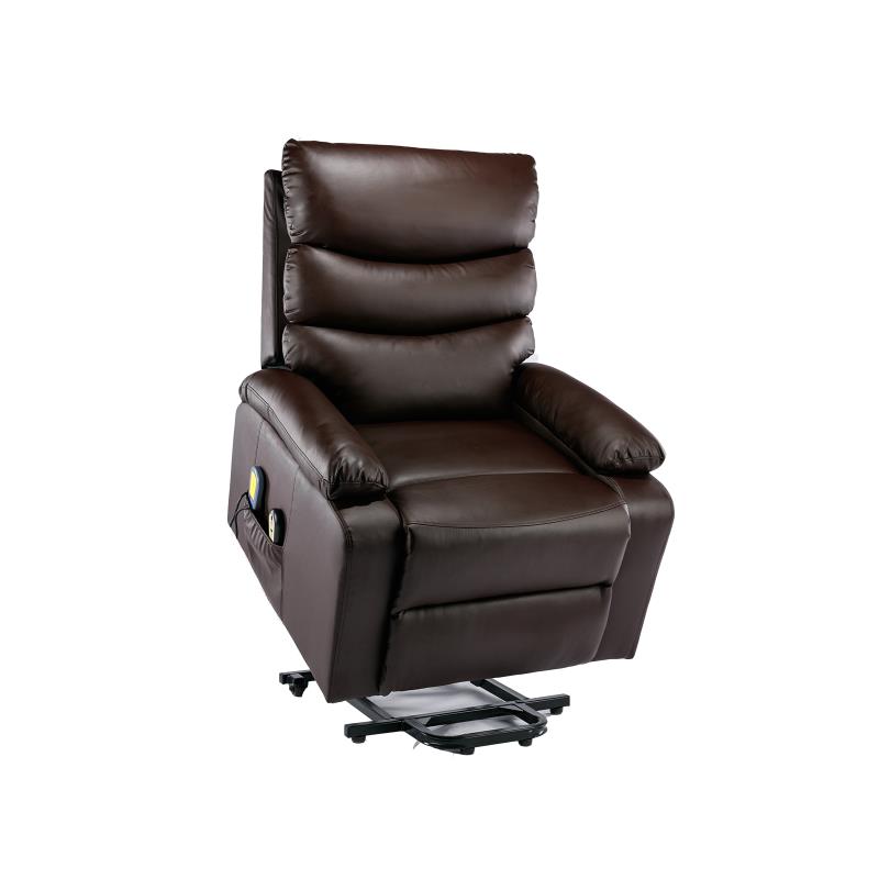 Sillon relax en piel sintetica con funcion auto-ayuda. Color chocolate