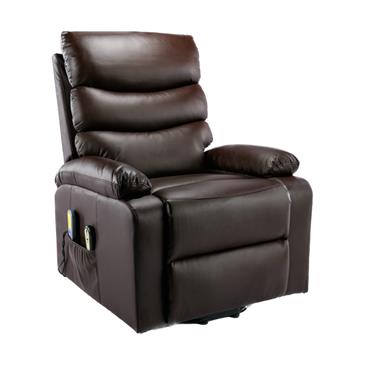 Sillon relax en piel sintetica con funcion auto-ayuda. Color chocolate