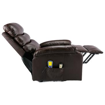 Sillon relax en piel sintetica con funcion auto-ayuda. Color chocolate