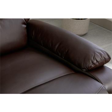 Sillon relax en piel sintetica con funcion auto-ayuda. Color chocolate
