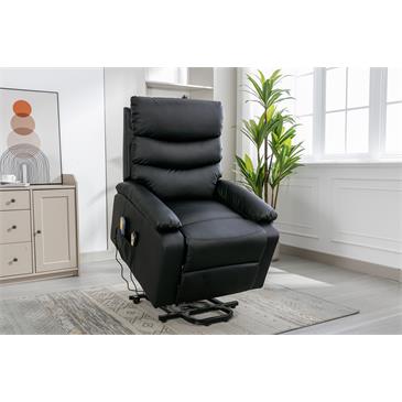 Sillon relax en piel sintetica con funcion auto-ayuda. Color negro