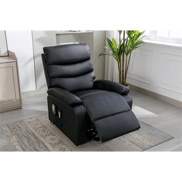 Sillon relax en piel sintetica con funcion auto-ayuda. Color negro