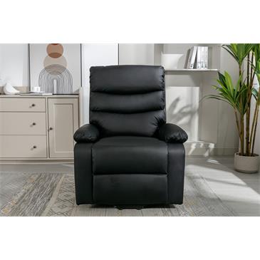 Sillon relax en piel sintetica con funcion auto-ayuda. Color negro