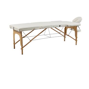 Camilla plegable de madera 3 cuerpos 180 kg. Color blanco