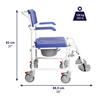 Silla de ducha en aluminio con ruedas. Color azul