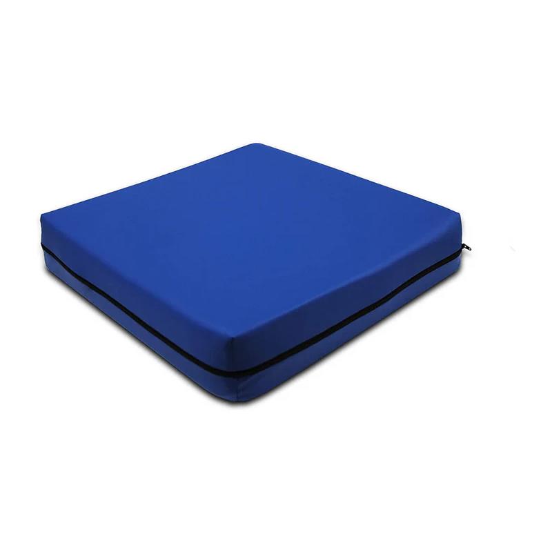 Cojín 3 cm viscoelastico y 5 cm PUR para silla de ruedas. Color azul