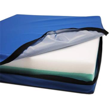 Cojín 3 cm viscoelastico y 5 cm PUR para silla de ruedas. Color azul