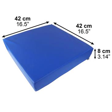Cojín 3 cm viscoelastico y 5 cm PUR para silla de ruedas. Color azul