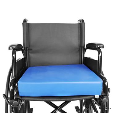 Cojín 3 cm viscoelastico y 5 cm PUR para silla de ruedas. Color azul