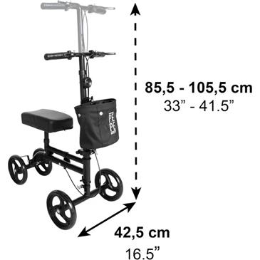 Andador plegable de rodilla