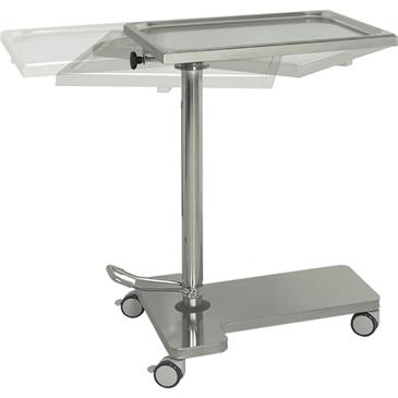 Mesa mayo elevación hidraulica en acero inoxidable con tablero giratorio