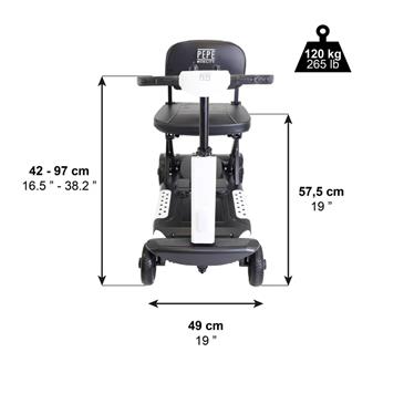 Scooter plegable eléctrico para adultos. Color negro