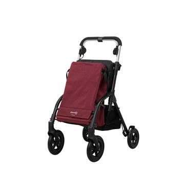 Andador carro de la compra con asiento plegable. Color burdeos.