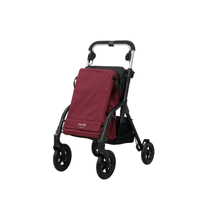 Andador carro de la compra con asiento plegable. Color burdeos.