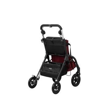 Andador carro de la compra con asiento plegable. Color burdeos.