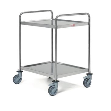 Carro de servicio en acero inox con 2 estantes. Medidas 87x65x96 cm