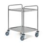 Carro de servicio en acero inox con 2 estantes. Medidas 87x65x96 cm