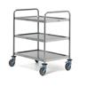 Carro de servicio en acero inox con 3 estantes. Medidas 107x74x96 cm