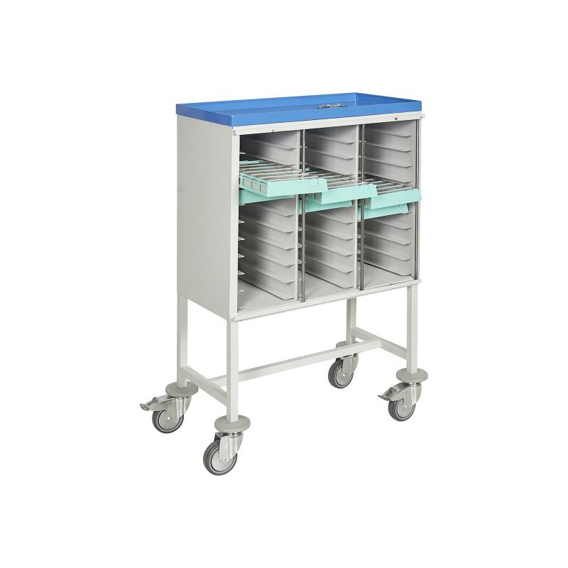 Carro de medicación con 30 bandejas semanales incluidas