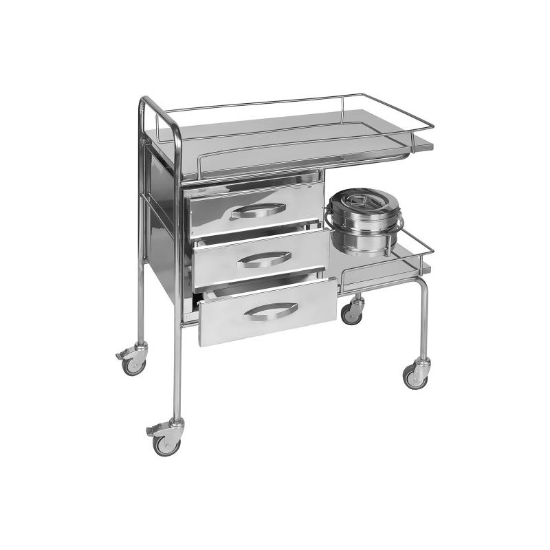 Carro de curas acero inox con 3 cajones