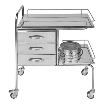 Carro de curas acero inox con 3 cajones