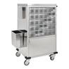 Carro de medicación con 30 contenedores incluidos inox