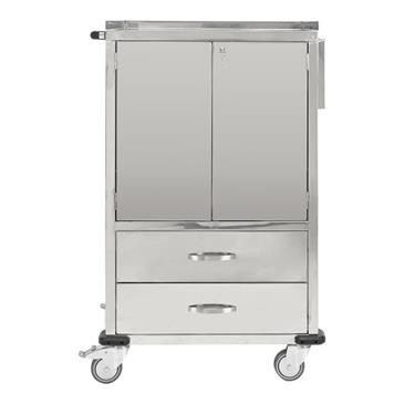 Carro de medicación con 30 contenedores incluidos inox