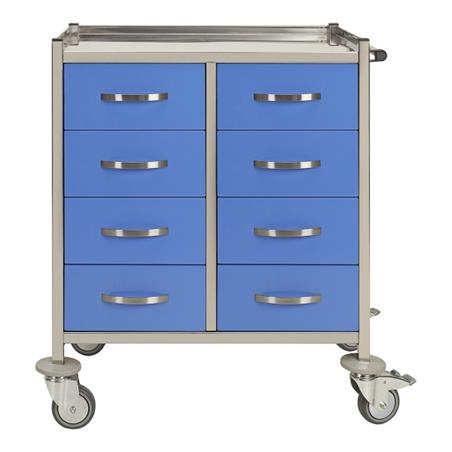 Carro multifunción hospitalario con 8 cajones inox Carro multifunción hospitalario con 8 cajones inox