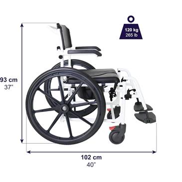 Silla de baño con ruedas autopropulsables