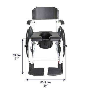 Silla de baño con ruedas autopropulsables