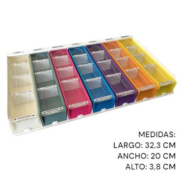 Bandeja semanal para carros medicacion