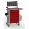 Carro de anestesia 5 cajones con soporte cajas basculantes y ruedas simples