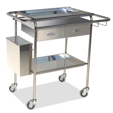 Carro para curas 2 band. + 2 cajones inox.