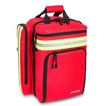 Mochila emergencias de soporte vital básico. Color rojo