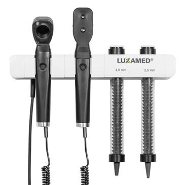 Otoscopio y oftalmoscopio de pared con dispensador de espéculos