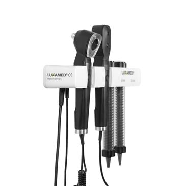 Otoscopio y oftalmoscopio de pared con dispensador de espéculos
