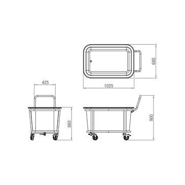 Carro de transporte para ropa húmeda