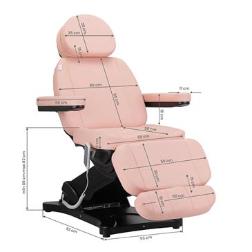 Sillón eléctrico con agujero facial y 3 motores. Color rosa