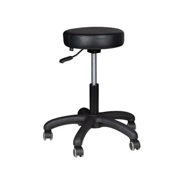 Taburete a gas con base ABS. Color negro