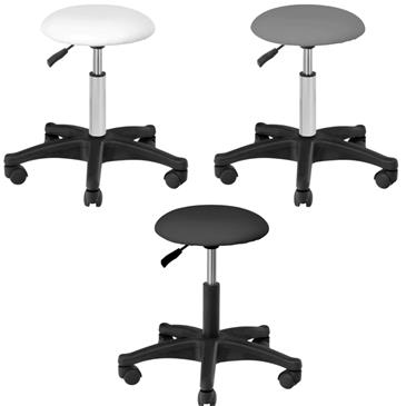 Taburete a gas con base ABS. Diámetro asiento 33 cm. Color gris