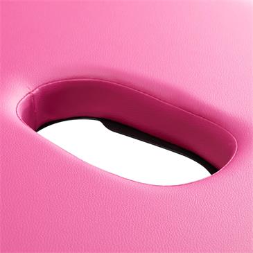Camilla masaje plegable de aluminio. Color rosa y negro