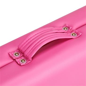 Camilla masaje plegable de aluminio. Color rosa y negro
